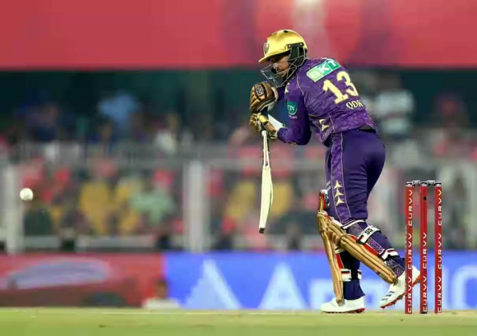 Quinton de Kock playing an elegant shot during his unbeaten innings of 97 runs against RR at Guwahati on Wednesday. Quinton de Kock playing an elegant shot during his unbeaten innings of 97 runs against RR at Guwahati on Wednesday.