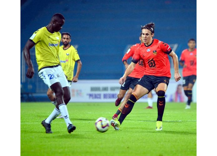 Players in action during a football match.