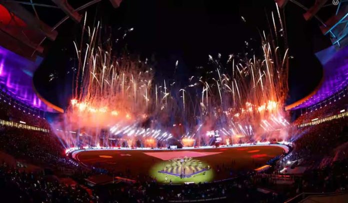 Glittering lights at the opening ceremony of IPL 2025 in Kolkata on Saturday.