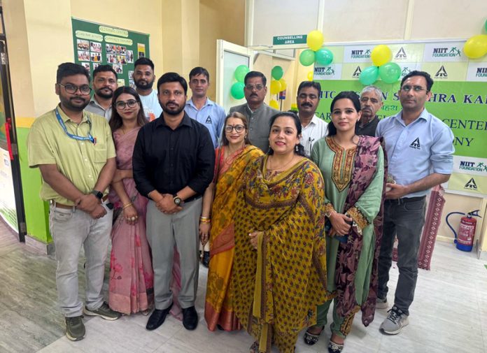 Officials of NIIT and ITC posing during the inauguration of new center at Bishnah on Wednesday. Officials of NIIT and ITC posing during the inauguration of new center at Bishnah on Wednesday.