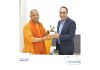 Prof Anil Koul meeting with UP CM Yogi Adityanath on Tuesday.