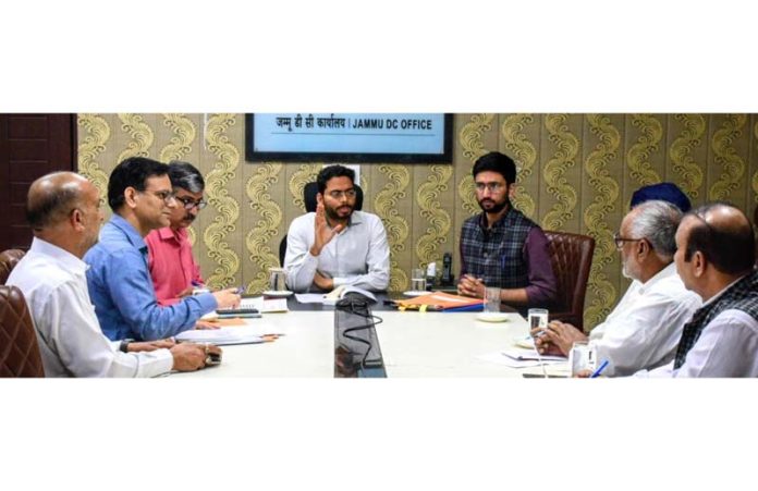 DEO Jammu chairing a meeting on Saturday. DEO Jammu chairing a meeting on Saturday.