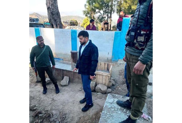 DC Rajouri Abhishek Sharma during inspection of JJM works near LoC on Saturday.
