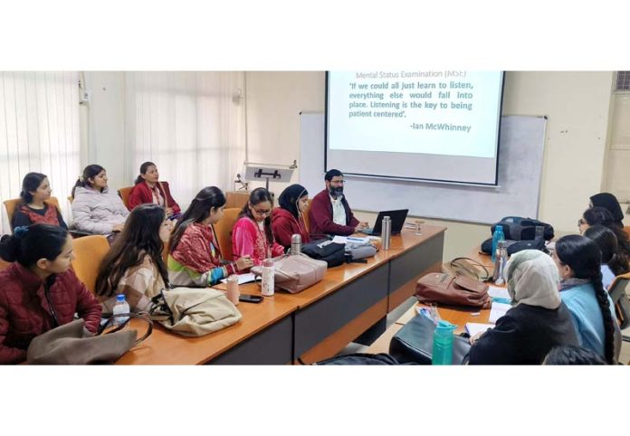 Students, resource person and others at MIER College of Education during a workshop.