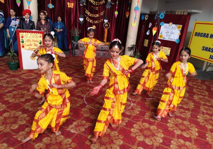 Students performing during a programme.