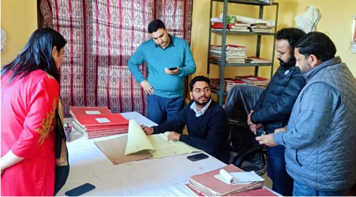 DC during visit to Tehsil Office Bhalwal on Saturday.