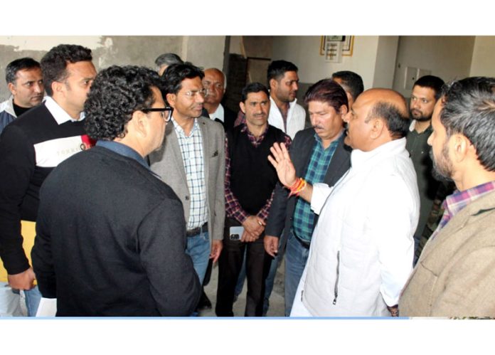 DyCM Surinder Choudhary during visit to the development sites at Nowshera.