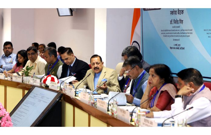 Union Minister Dr. Jitendra Singh speaking at the 34th meeting of the “Standing Committee of Voluntary Agencies” (SCOVA) at Vigyan Bhawan, New Delhi on Tuesday. Union Minister Dr. Jitendra Singh speaking at the 34th meeting of the “Standing Committee of Voluntary Agencies” (SCOVA) at Vigyan Bhawan, New Delhi on Tuesday.