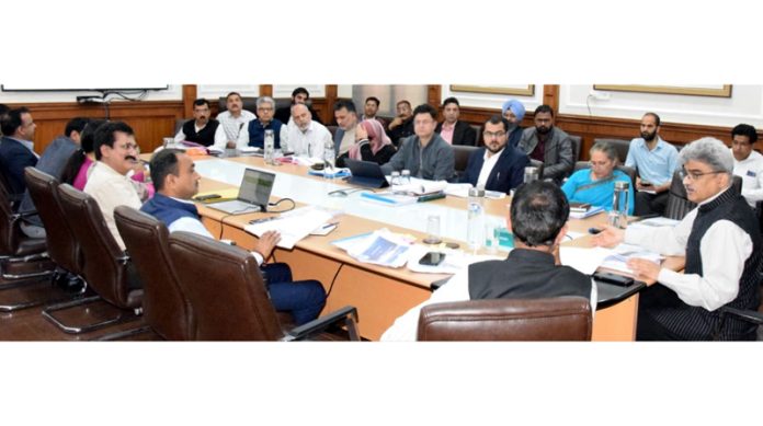 CS Atal Dulloo chairing a meeting on Tuesday.