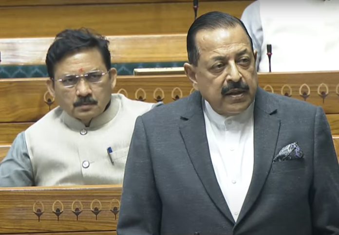 Union Minister Dr. Jitendra Singh replying to a question addressed to the Prime Minister in Lok Sabha on Wednesday.
