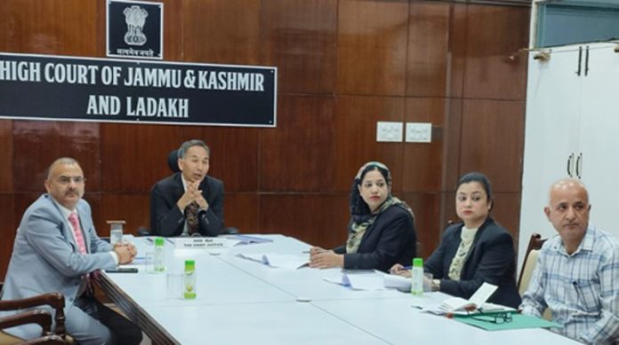 Chief Justice Tashi Rabstan chairing a meeting on Tuesday.
