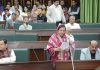 Minister for Health and Education Sakeena Itoo speaking in Legislative Assembly at Jammu on Tuesday.