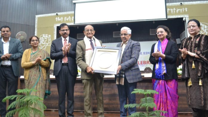 JU VC Prof Umesh Rai honouring Prof Lalit Mangotra (president, Dogri Sanstha) during Foundation Day function of CDOE. JU VC Prof Umesh Rai honouring Prof Lalit Mangotra (president, Dogri Sanstha) during Foundation Day function of CDOE.