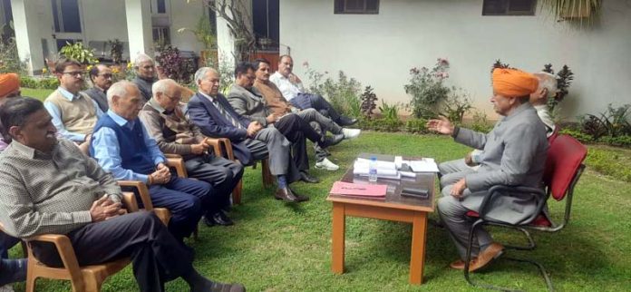 Representatives of different organisations at a meeting to finalise arrangements for Chhari Yatra to Purmandal Shrines.