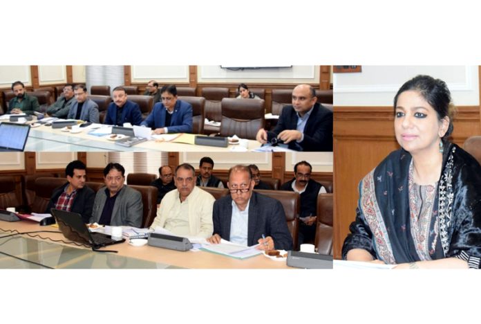 Comm Secy Tourism, Yasha Mudgal chairing a meeting at Civil Secretariat on Sunday.