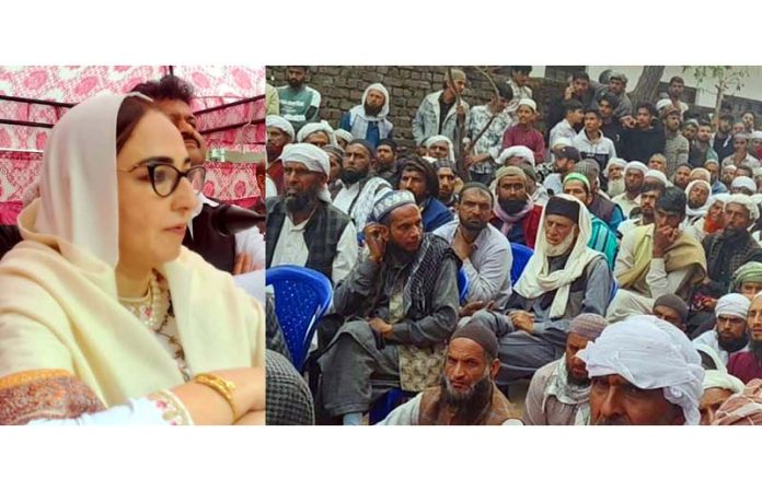 Waqf Board Chairperson Dr Darakhshan Andrabi during meeting at Udhampur. Waqf Board Chairperson Dr Darakhshan Andrabi during meeting at Udhampur.