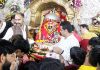 Devotees paying obeisance at Bawe Wali Mata temple on first day of Navratri on Sunday. -Excelsior/Rakesh