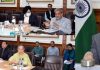 CS Atal Dulloo chairing a meeting at Jammu on Sunday.
