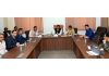Minister Satish Sharma chairing a meeting on Wednesday.