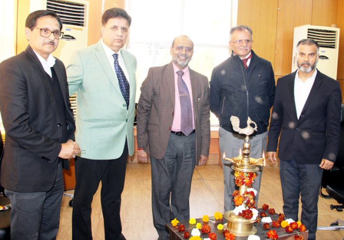 Dignitaries inaugurating the seminar organized by RAAG on Tuesday. — Excelsior/Rakesh