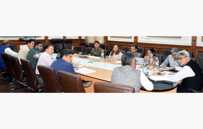 CS Atal Dulloo chairing a meeting on Wednesday.