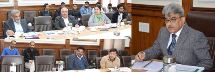 CS Atal Dulloo chairing a meeting on Saturday.