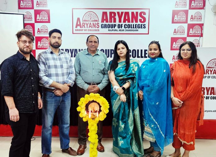 Dr J K Saini, Director, Aryans College of Engineering posing along with others during a function held on Sunday.