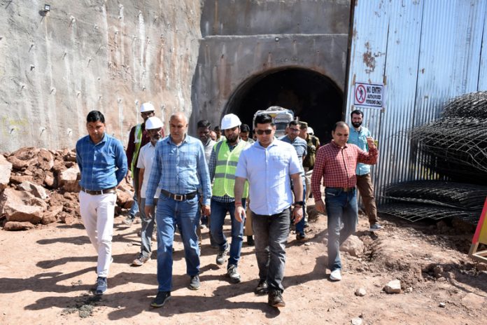 Deputy Commissioner Poonch inspecting progress on NH-144-A on Sunday.