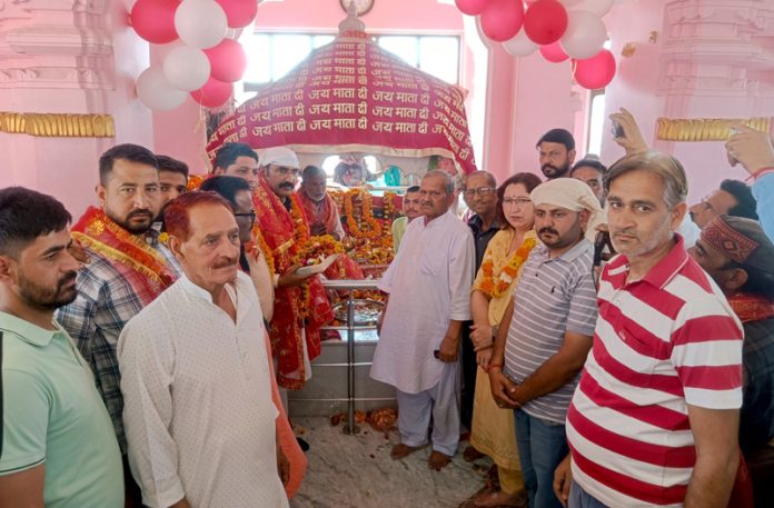 Devotees offering prayer at Satyawati Bua Tripta’s sacred place in Akhnoor. Devotees offering prayer at Satyawati Bua Tripta’s sacred place in Akhnoor.