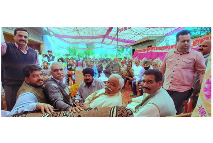 Senior NC leader, Ajay Kumar Sadhotra in a public meeting in Marh Assembly Constituency.