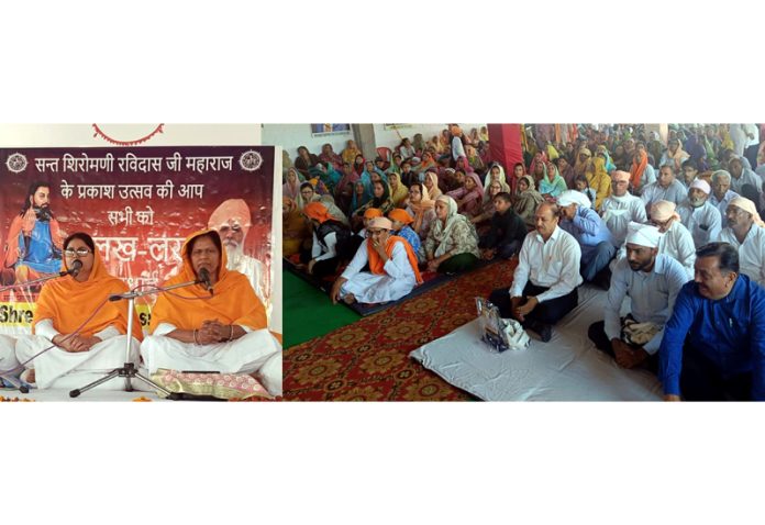 Devotees during Prakash Utsav celebration of Shri Guru Ravidas Ji at Khour.