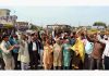 People staging protest at Jatwal main chowk in Samba district.