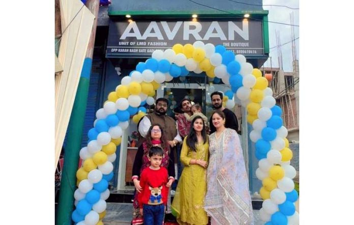 Ishant Gupta posing along with others at inauguration ceremony of a boutique in Jammu on Sunday. Ishant Gupta posing along with others at inauguration ceremony of a boutique in Jammu on Sunday.