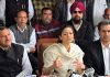PDP leader Iltija Mufti addressing a press conference at Jammu. -Excelsior/Rakesh