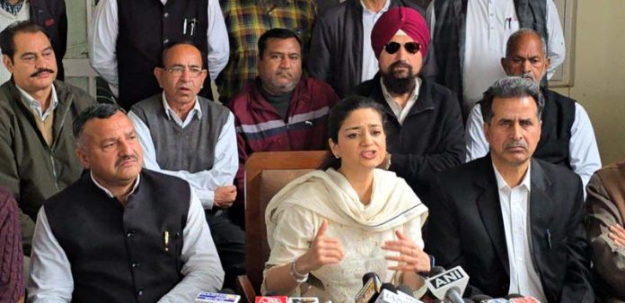 PDP leader Iltija Mufti addressing a press conference at Jammu. -Excelsior/Rakesh PDP leader Iltija Mufti addressing a press conference at Jammu. -Excelsior/Rakesh