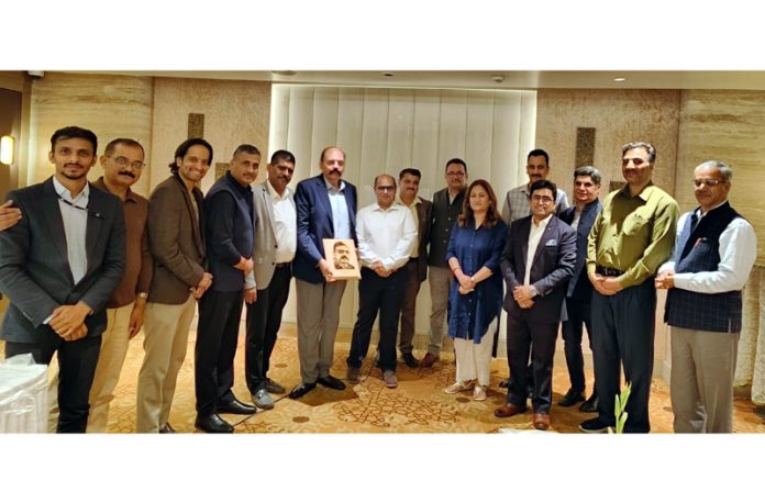 CII J&K leaders including newly elected Chairman Dr M A Alim posing together during a meeting in Jammu. CII J&K leaders including newly elected Chairman Dr M A Alim posing together during a meeting in Jammu.
