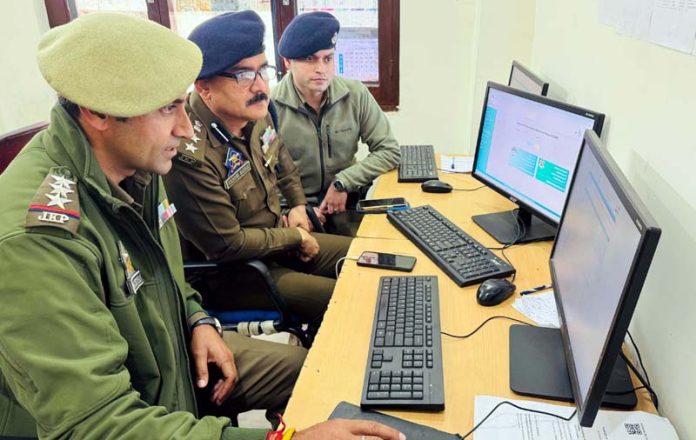 SSP Samba Virinder Manhas reviewing CCTNS implementation on Wednesday.