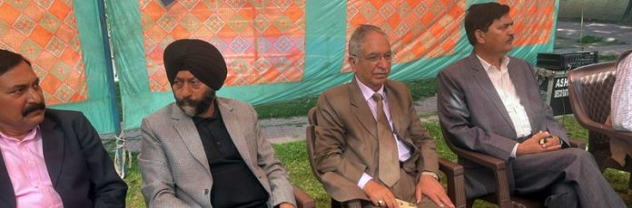 Senior Apni Party leaders during party function in Samba on Sunday. Senior Apni Party leaders during party function in Samba on Sunday.