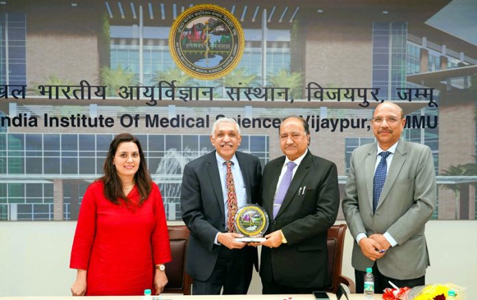 ED & CEO, AIIMS Jammu, Dr Shakti K Gupta presenting a memento to Prof Krishnan Raghavendran from University of Michigan. ED & CEO, AIIMS Jammu, Dr Shakti K Gupta presenting a memento to Prof Krishnan Raghavendran from University of Michigan.