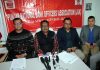 PNBOA representatives during a press meet at Jammu on Saturday. -Excelsior/Rakesh