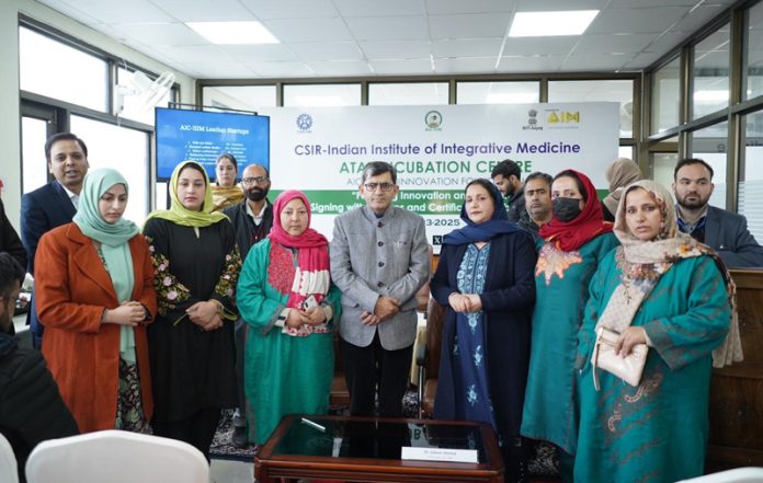Dr. Zabeer Ahmed, Chairman, AIC-IIIM, felicitating women start-ups upon completion of industrial training program at Jalandhar. Dr. Zabeer Ahmed, Chairman, AIC-IIIM, felicitating women start-ups upon completion of industrial training program at Jalandhar.