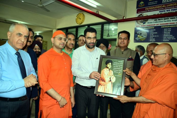 Health Secretary Abid Rasheed during visit to Ramakrishna Mission Medical Centre on Saturday.
