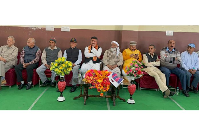 AJKPC president Anil Sharma alongwith others during public meeting at Dansal in Jammu. AJKPC president Anil Sharma alongwith others during public meeting at Dansal in Jammu.