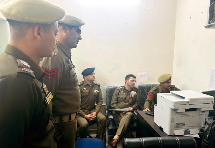 SSP Jammu, Joginder Singh, reviewing the digital policing initiatives at Police Station Domana.