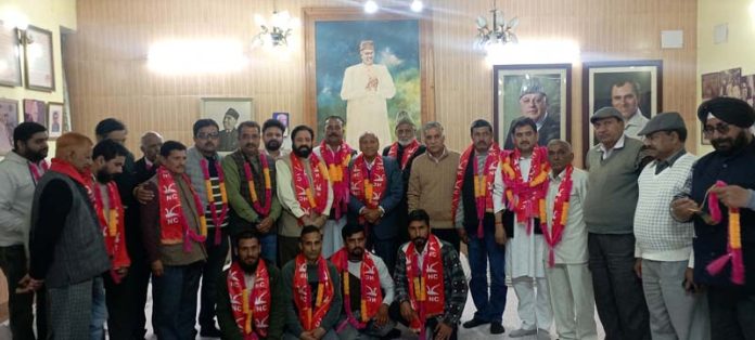 Provincial President Rattan Lal Gupta welcoming new entrants into the party on Monday. Provincial President Rattan Lal Gupta welcoming new entrants into the party on Monday.