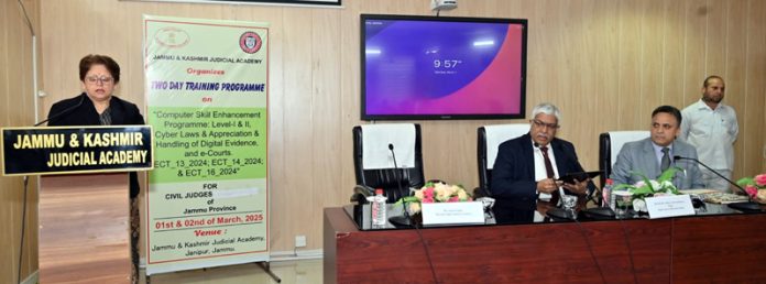 A speaker during a prog organised by Judicial Academy.