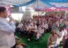 Minister Satish Sharma addressing during Public Darbar on Sunday.
