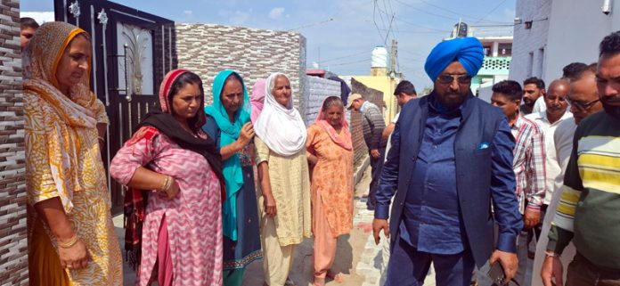 DDC Suchetgarh, Taranjit Singh Tony inspecting ongoing works at village Sai in Suchetgarh.