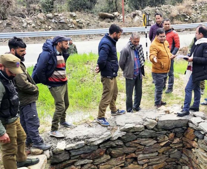 DC Kishtwar taking stock of the development works.