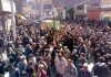 Mourners participating in a religious procession in Kargil on Saturday.